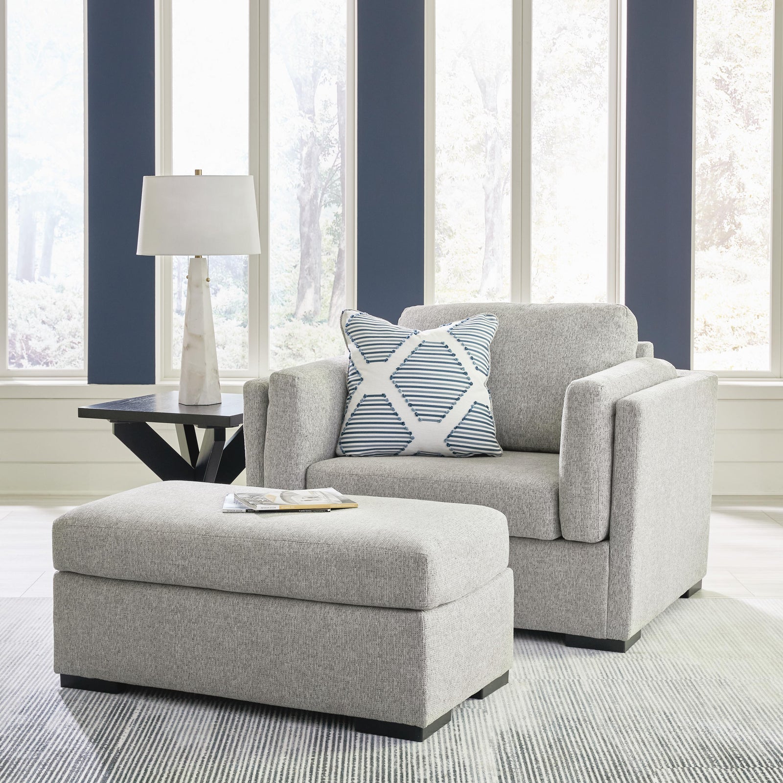 Evansley Oversized Chair and Ottoman (54503-SI) - Image 2