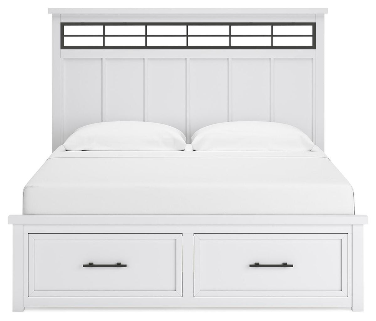 Ashbryn Panel Bed, Dresser, Mirror and 2 Nightstands - White/Natural  (B844-SI) - Image 9