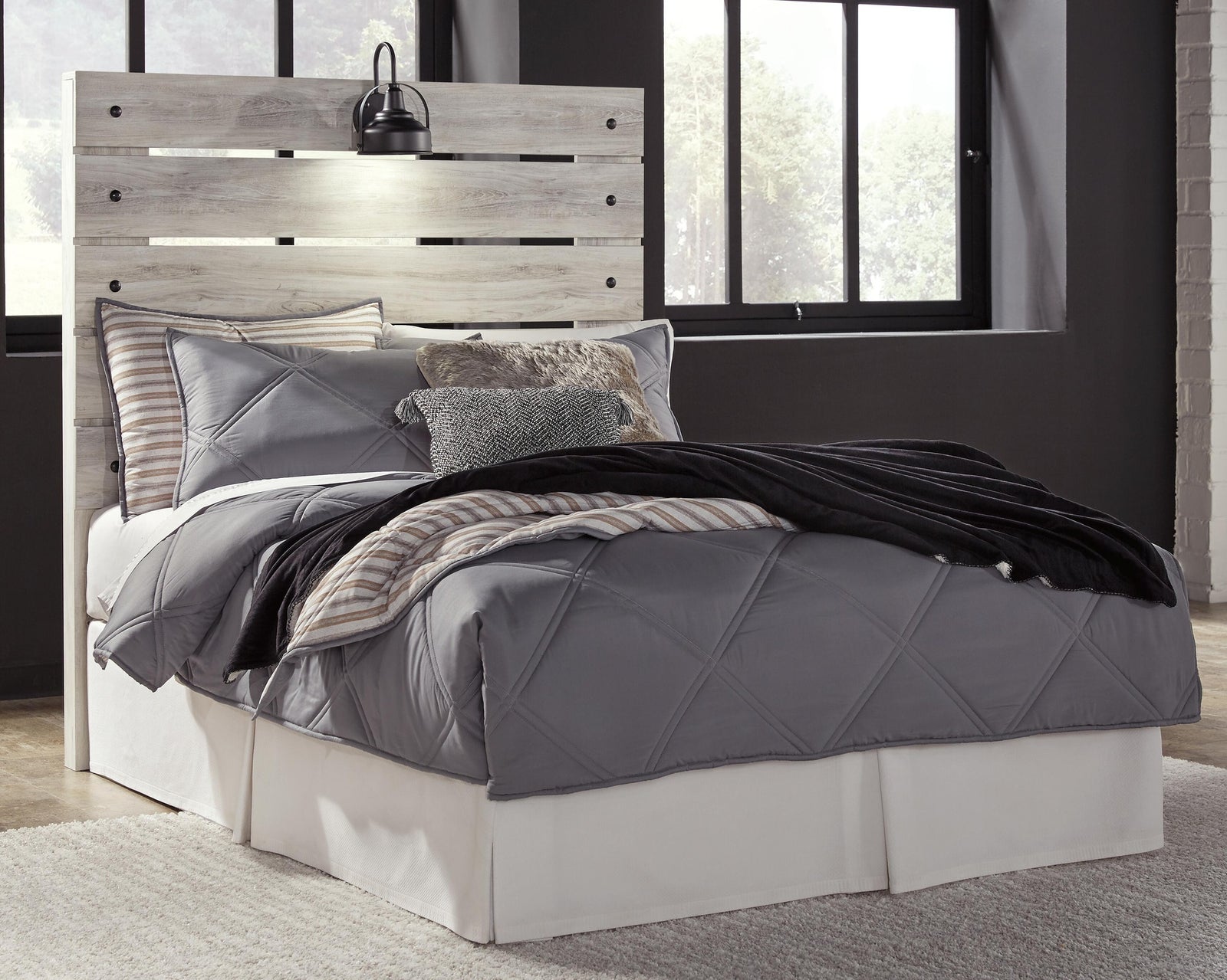 Cambeck Panel Headboard - Whitewash  (B192-SI) - Image 12
