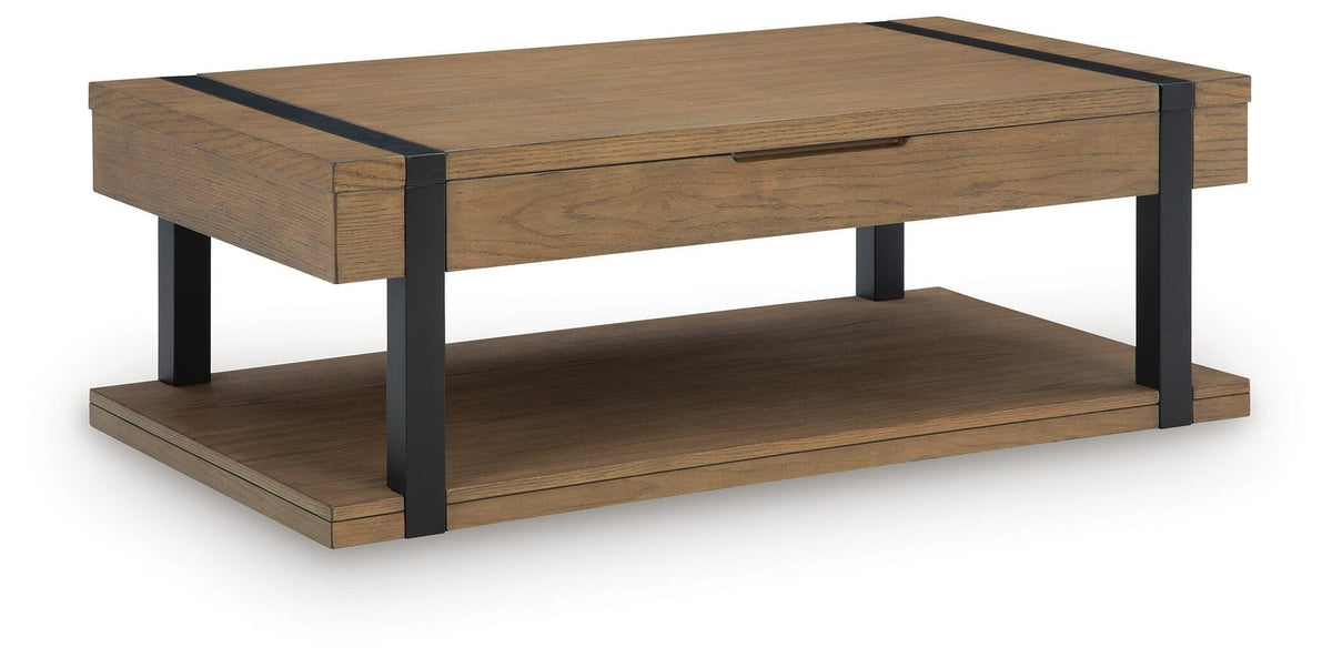 Jorannti Lift-Top Coffee Table - Medium Brown  (T631-SI)