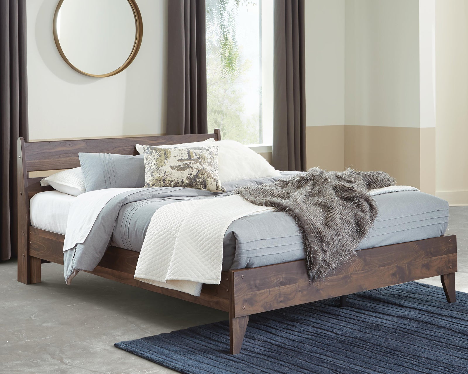 Calverson Panel Platform Bed (Youth) - Mocha  (EB3660-SI) - Image 2