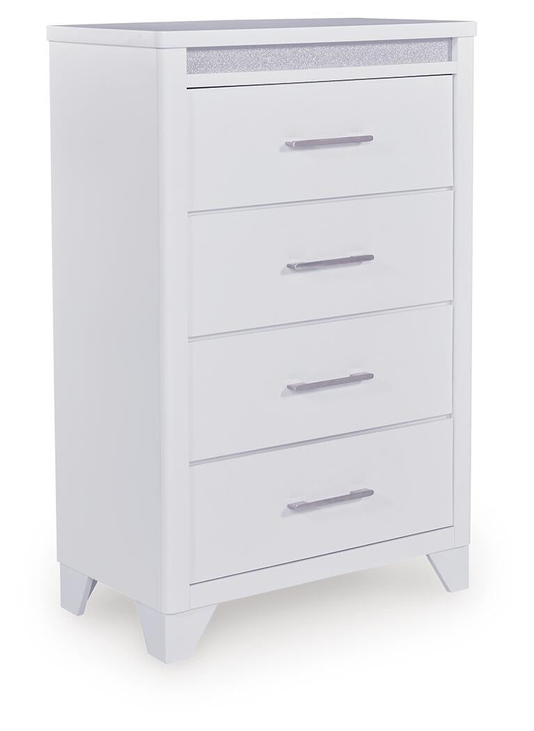 Jarlee Queen Upholstered Panel Bed, Dresser, Mirror, Chest and 2 Nightstands (PCB392-SI) - Image 4