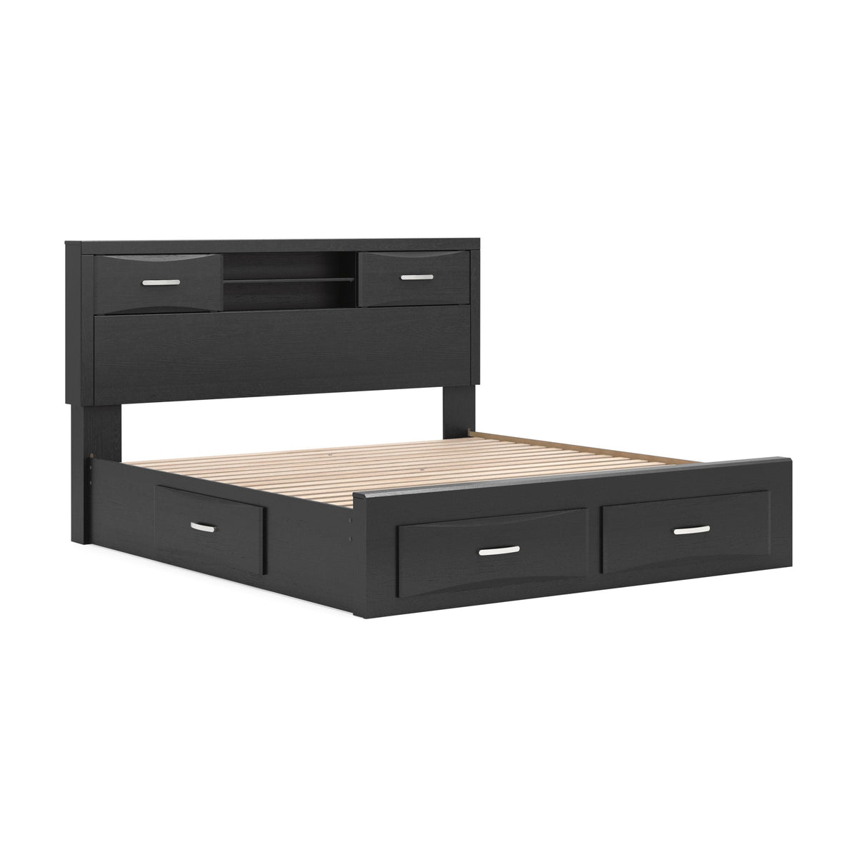 Stabotta King Bookcase Bed with Storage (PCB1755-SI) - Image 4