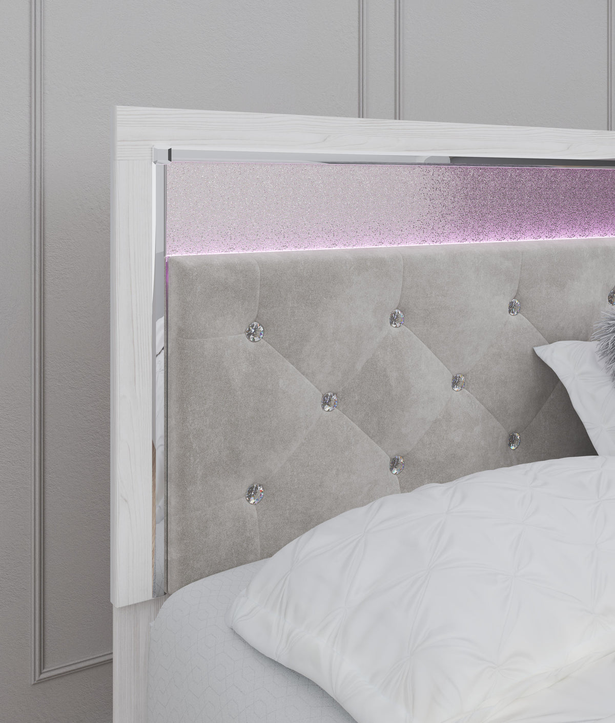 Altyra Upholstered Panel Headboard - White  (B2640-SI) - Image 2