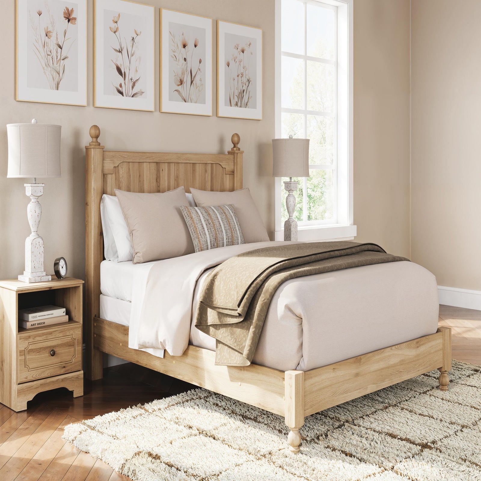 Aleaport Queen Panel Bed, Dresser, Mirror and Nightstand (PCB1075-SI) - Image 24
