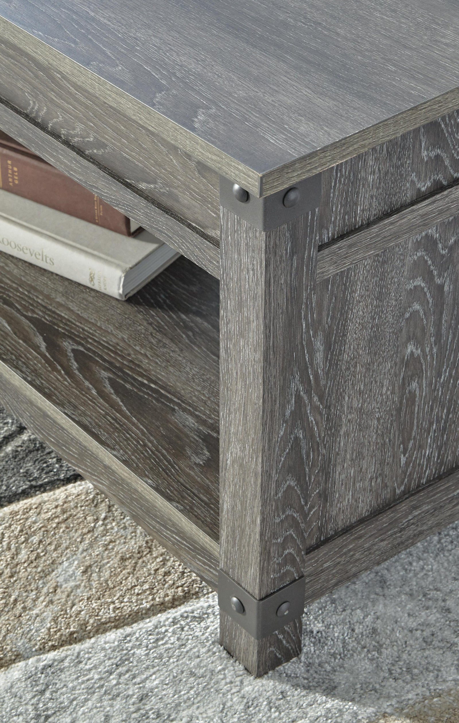 Freedan Lift-top Coffee Table, 2 End Tables and Console - Grayish Brown  (T175-SI) - Image 20