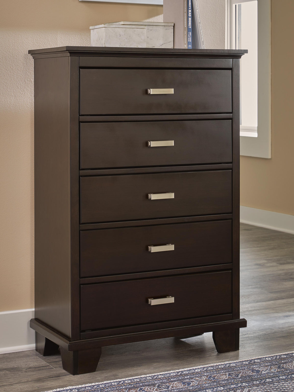 Covetown Panel Bed, Dresser, Mirror, Chest and Nightstand - Dark Brown  (B441-SI) - Image 21