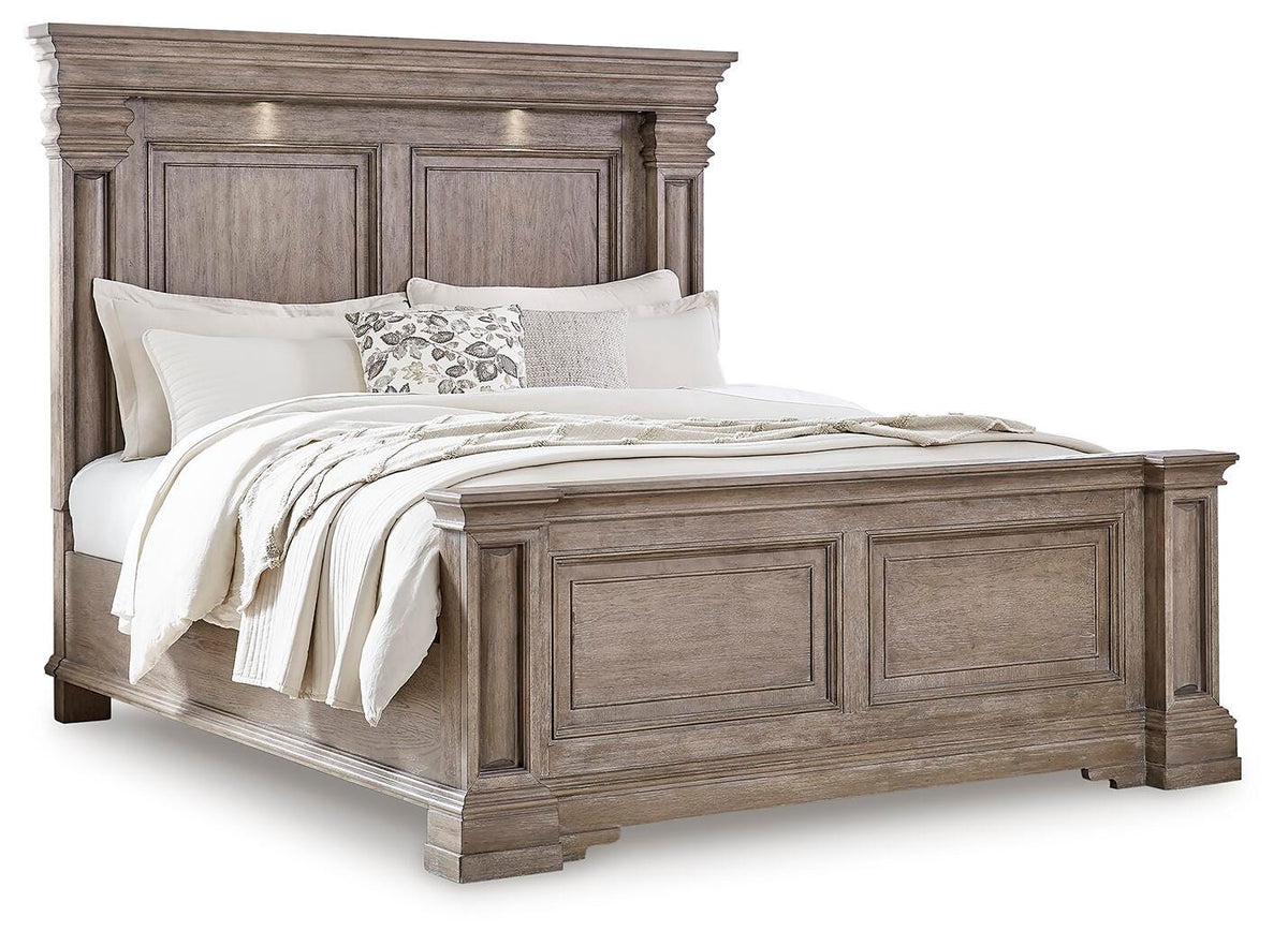 Blairhurst Panel Bed. Dresser, Mirror, 2 Chests and 2 Nightstands (B916-SI) - Image 9