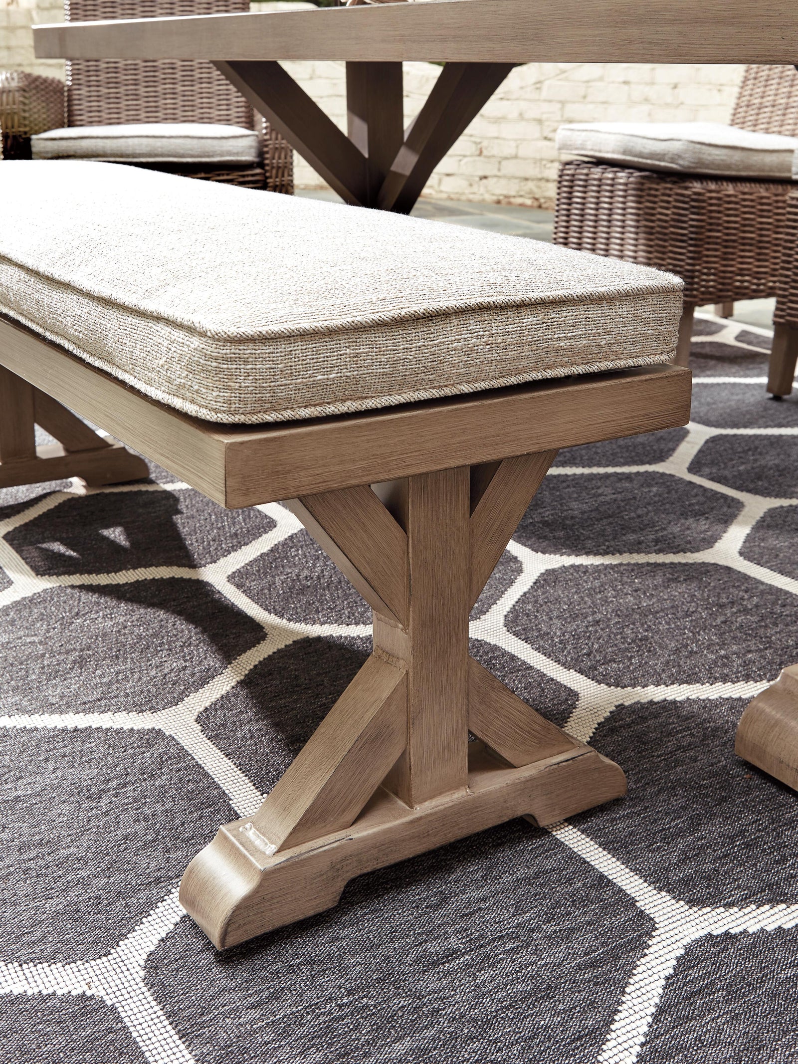 Beachcroft Outdoor Dining Table with 4 Chairs and Bench (P791-SI) - Image 9