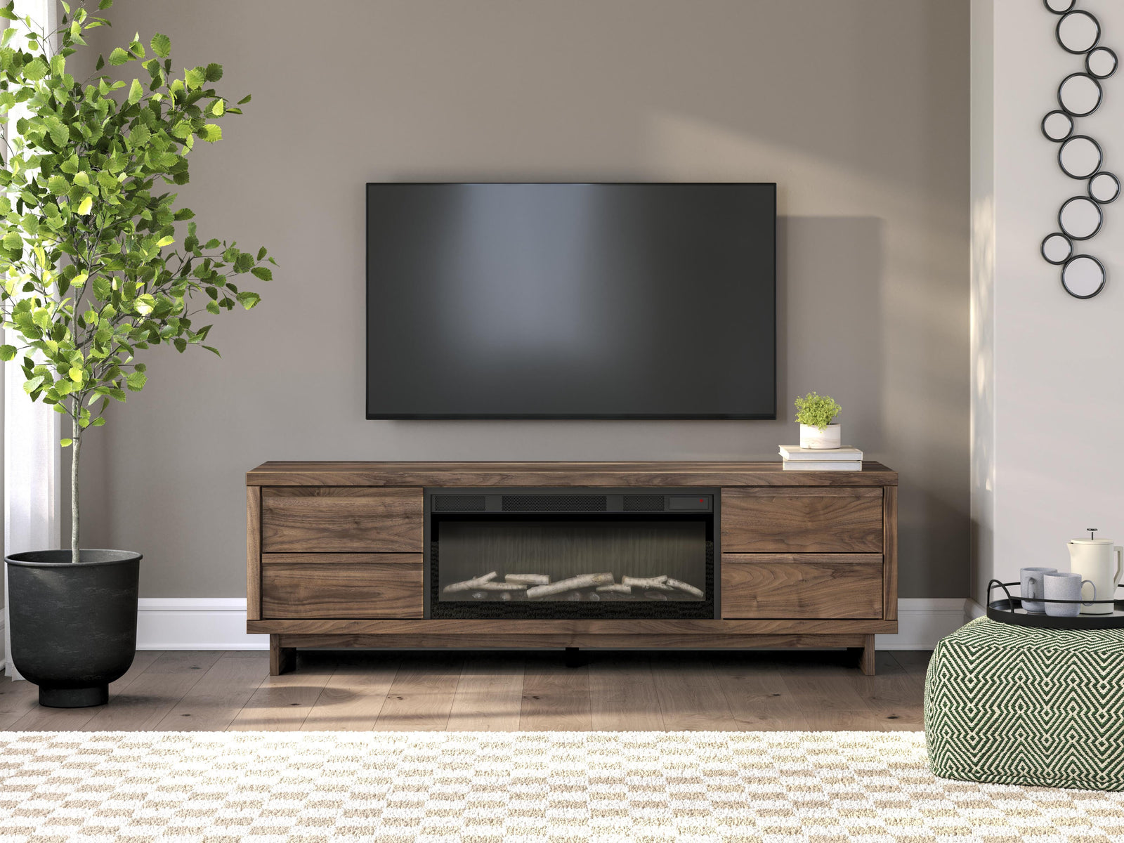 Zadilyn 72 TV Stand with Electric Fireplace (W3367-SI) - Image 7