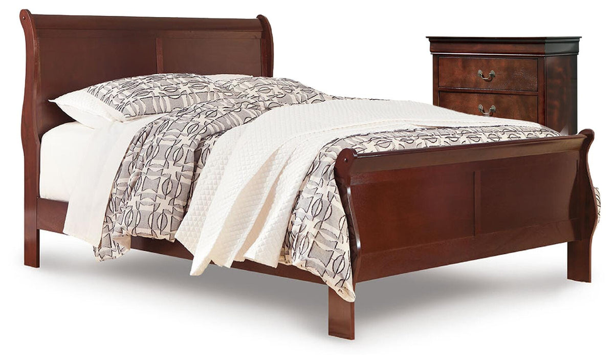 Alisdair Sleigh Bed and Chest - Reddish Brown  (B376-SI)