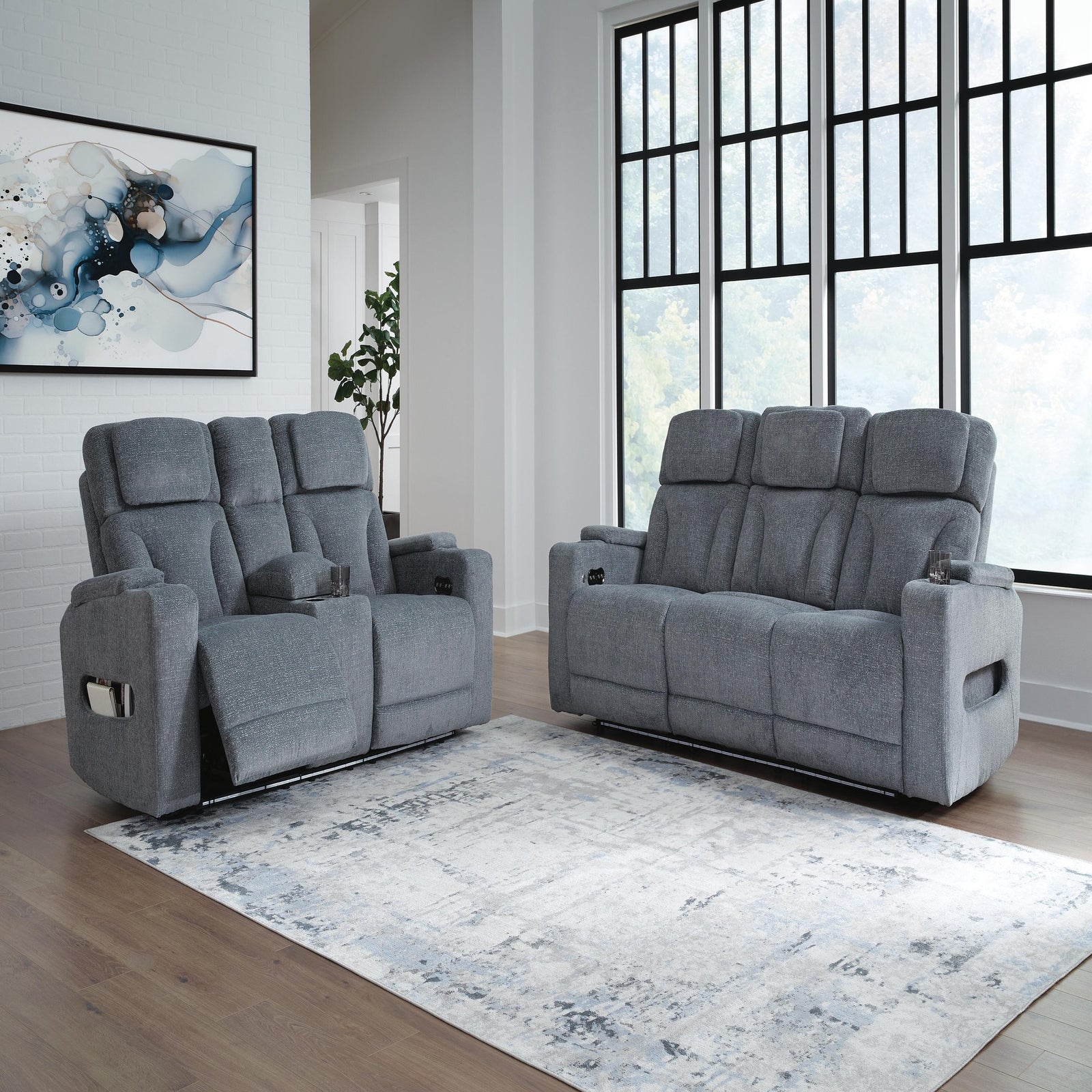 Studio Cave Power Reclining Sofa and Loveseat (PC49802-SI) - Image 12