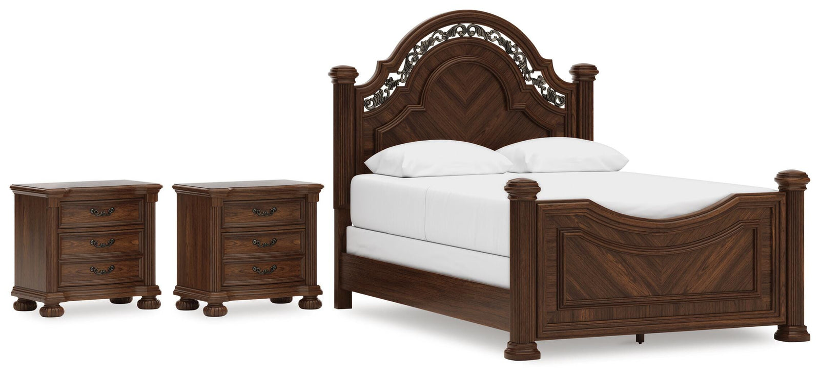 Lavinton Poster Bed and 2 Nightstands (B764-SI)