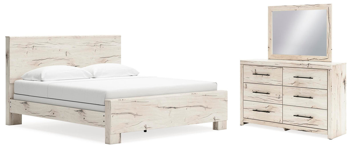 Lawroy Panel Bed, Dresser and Mirror - Light Natural  (B2310-SI)