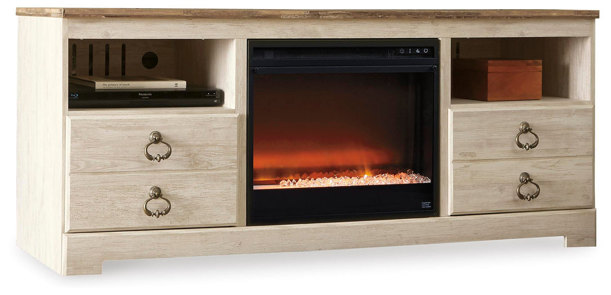 Willowton 64 TV Stand with Electric Fireplace (W267-SI)