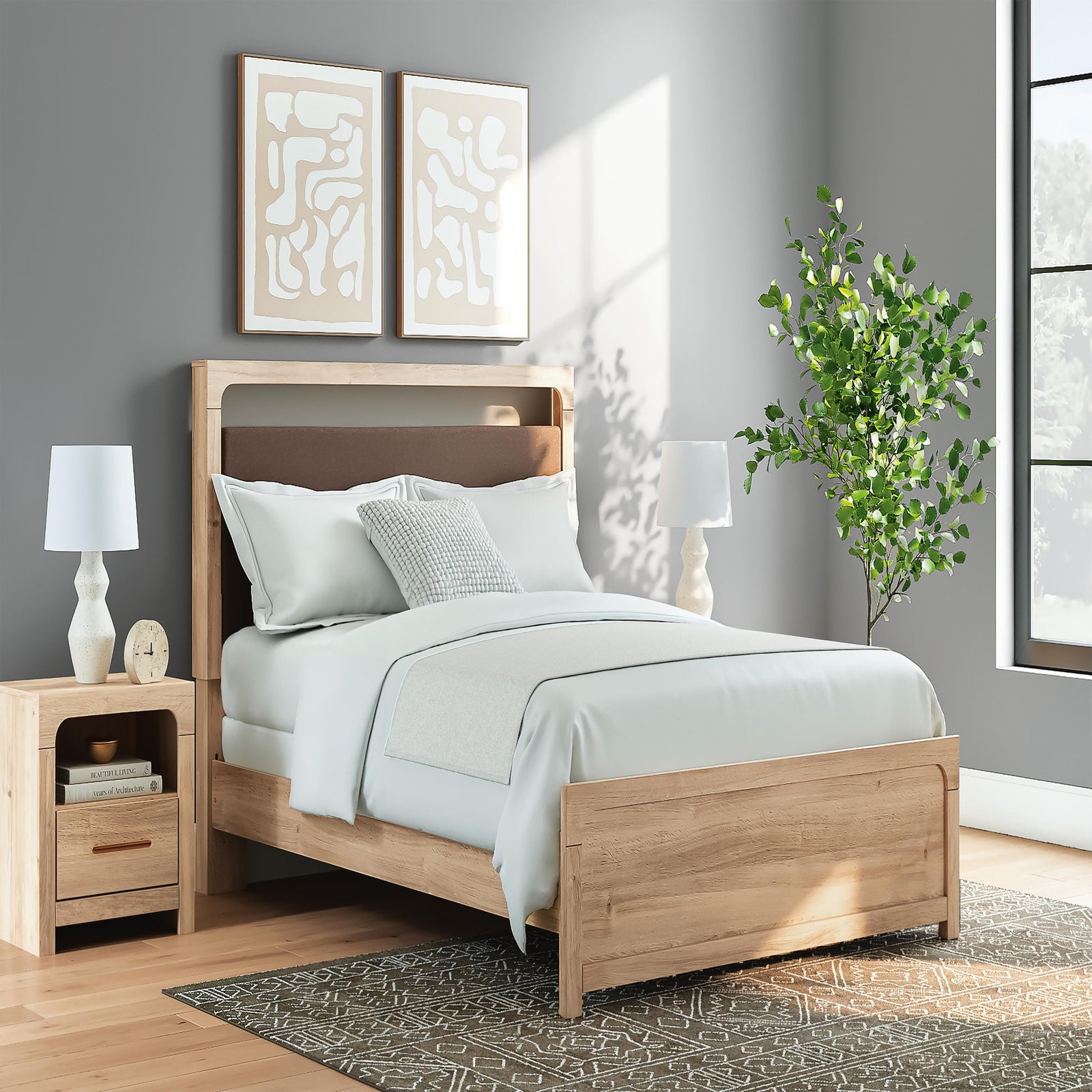 Kinlanni Queen Panel Bed, Dresser, Mirror and Nightstand (PCB1360-SI) - Image 25