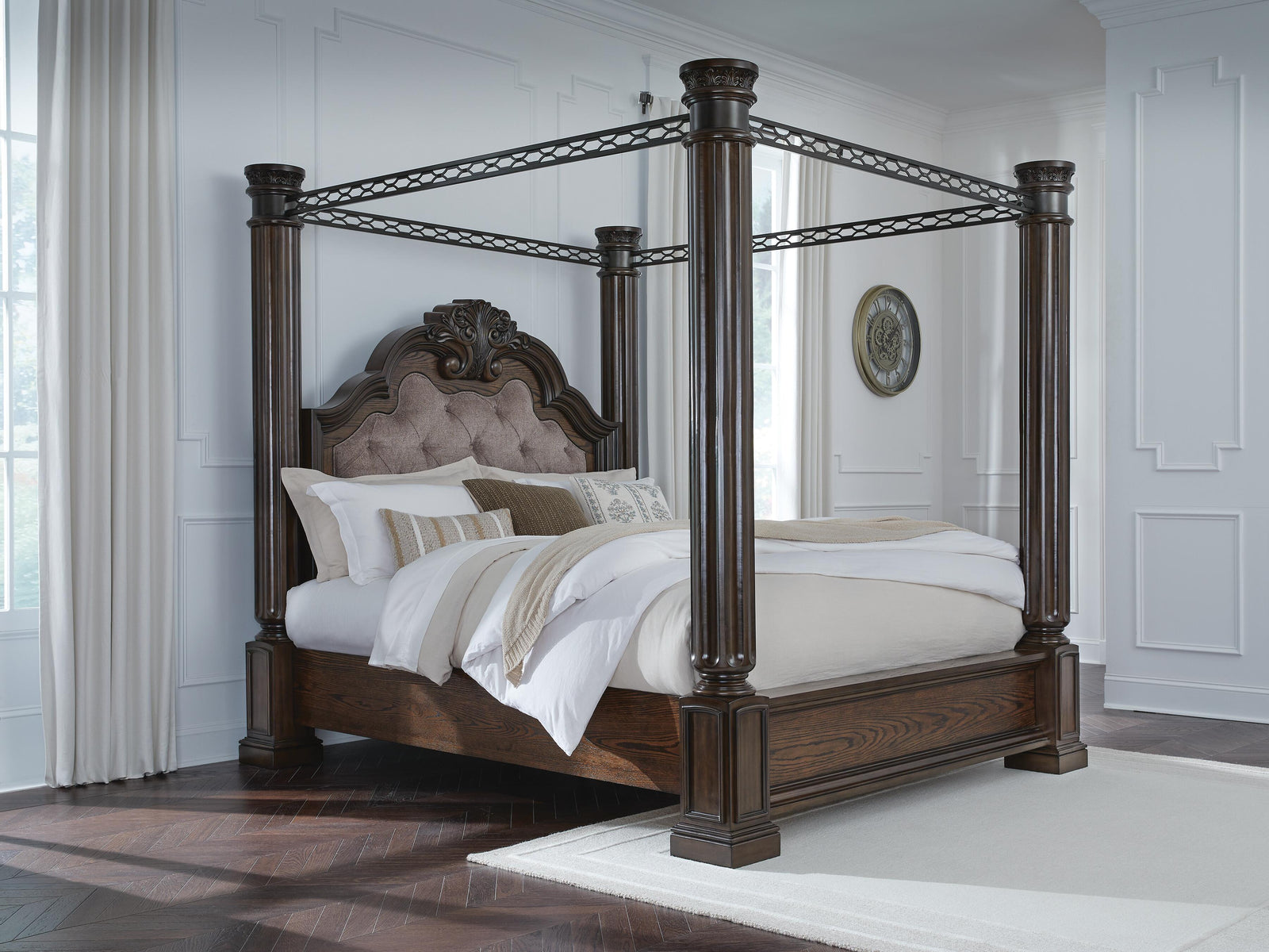 Maylee Canopy Bed - Dark Brown  (B947-SI) - Image 2