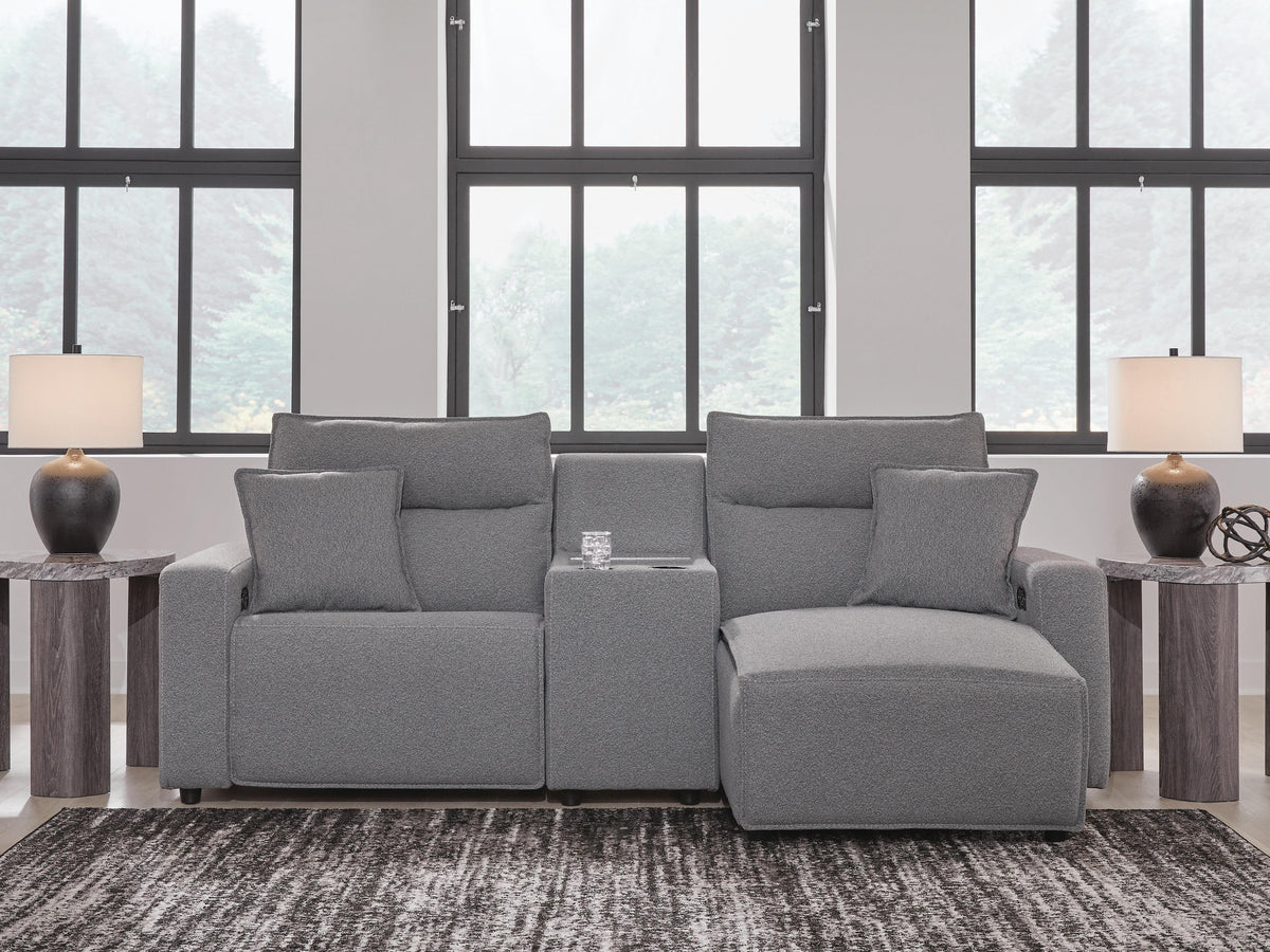 Modmax II 3-Piece Power Reclining Sectional with Chaise and Console (65906-SI) - Image 2