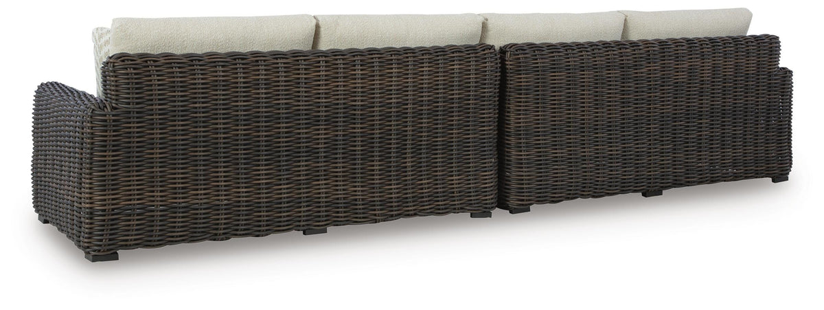 Kimora Outdoor Right and Left-arm Facing Loveseat with Cushion (Set of 2) (P711-SI) - Image 4