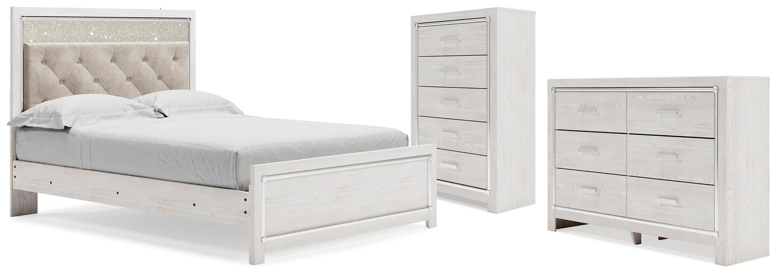Altyra Panel Bed, Dresser and Chest - White  (B2640-SI)