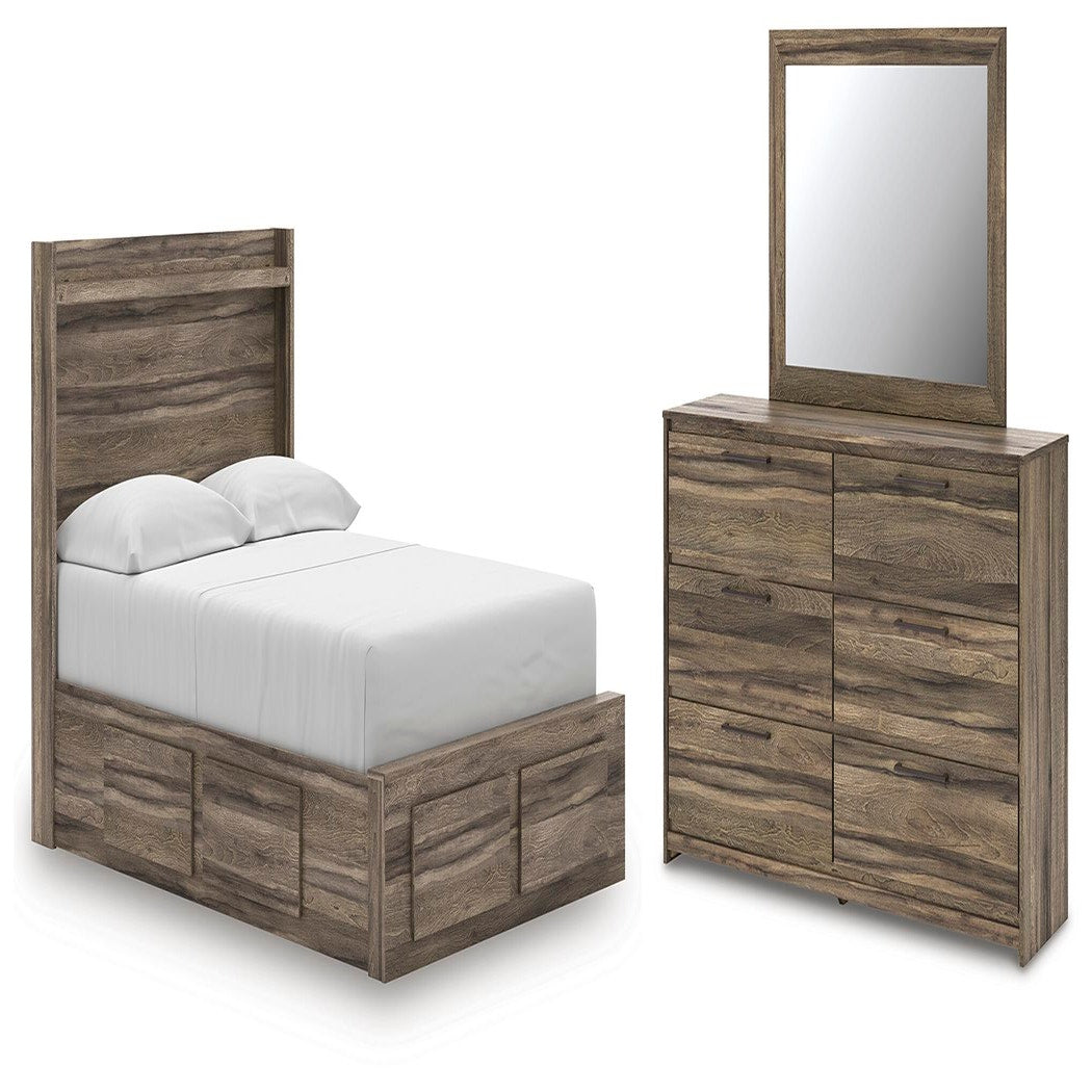 Elbrim Full Panel Storage Bed, Dresser and Mirror (PCB2005-SI)