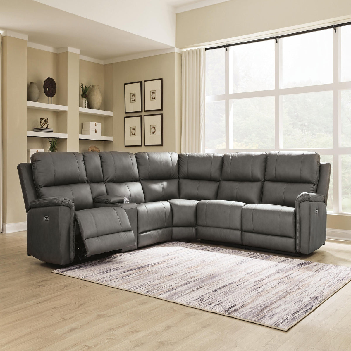 Bleckley 6-Piece Power Reclining Sectional (PCU12000-SI) - Image 2