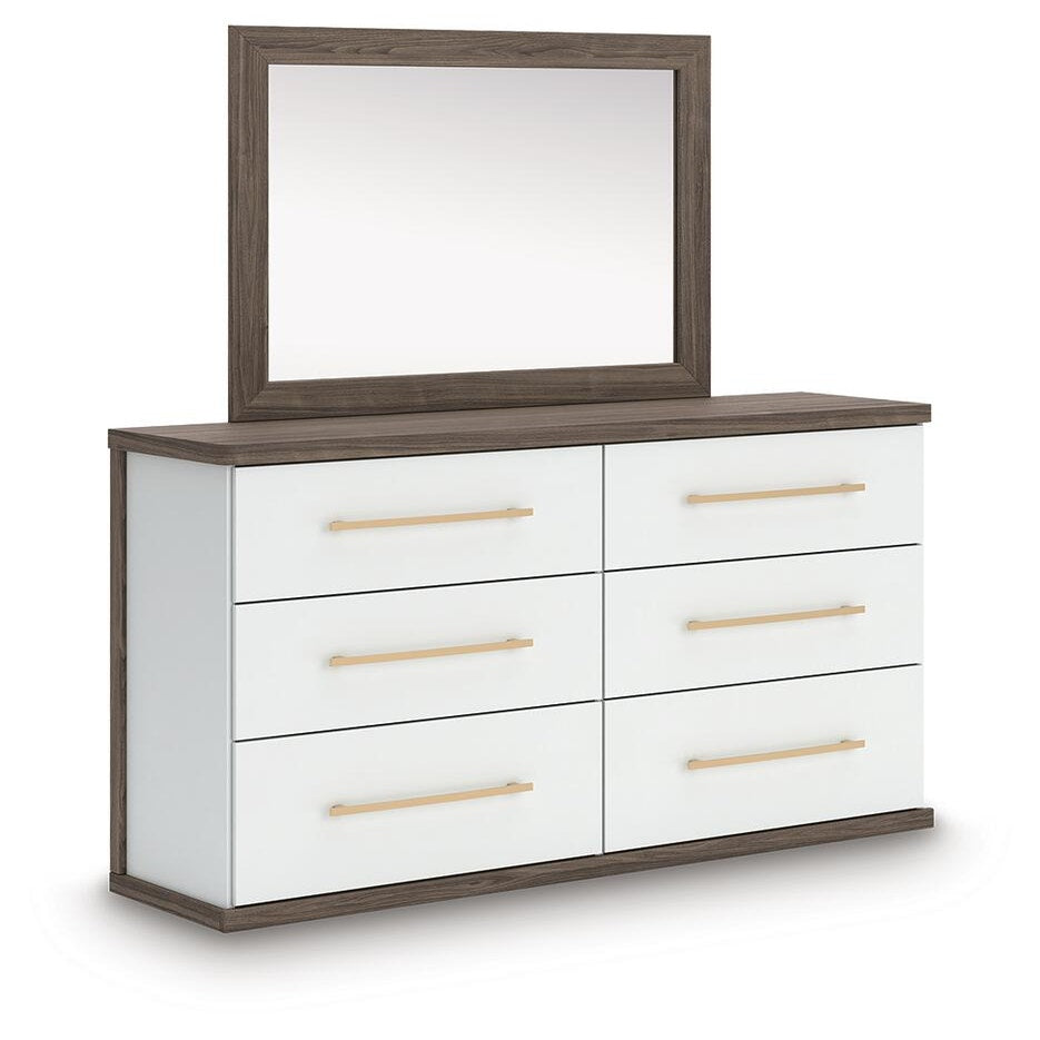 Kendanport King Upholstered Bed, Dresser and Mirror (PCB1108-SI) - Image 3