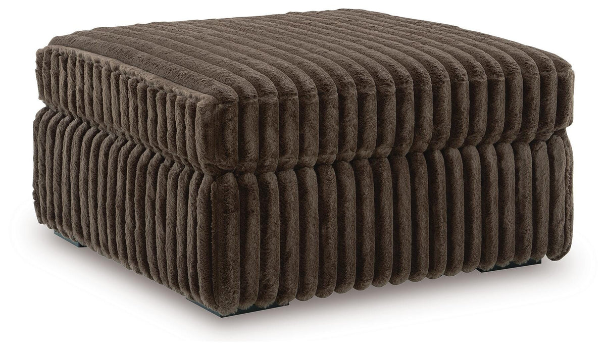 Midnight-Madness 3-Piece Sectional, Oversized Chair and Ottoman (98104-SI) - Image 3