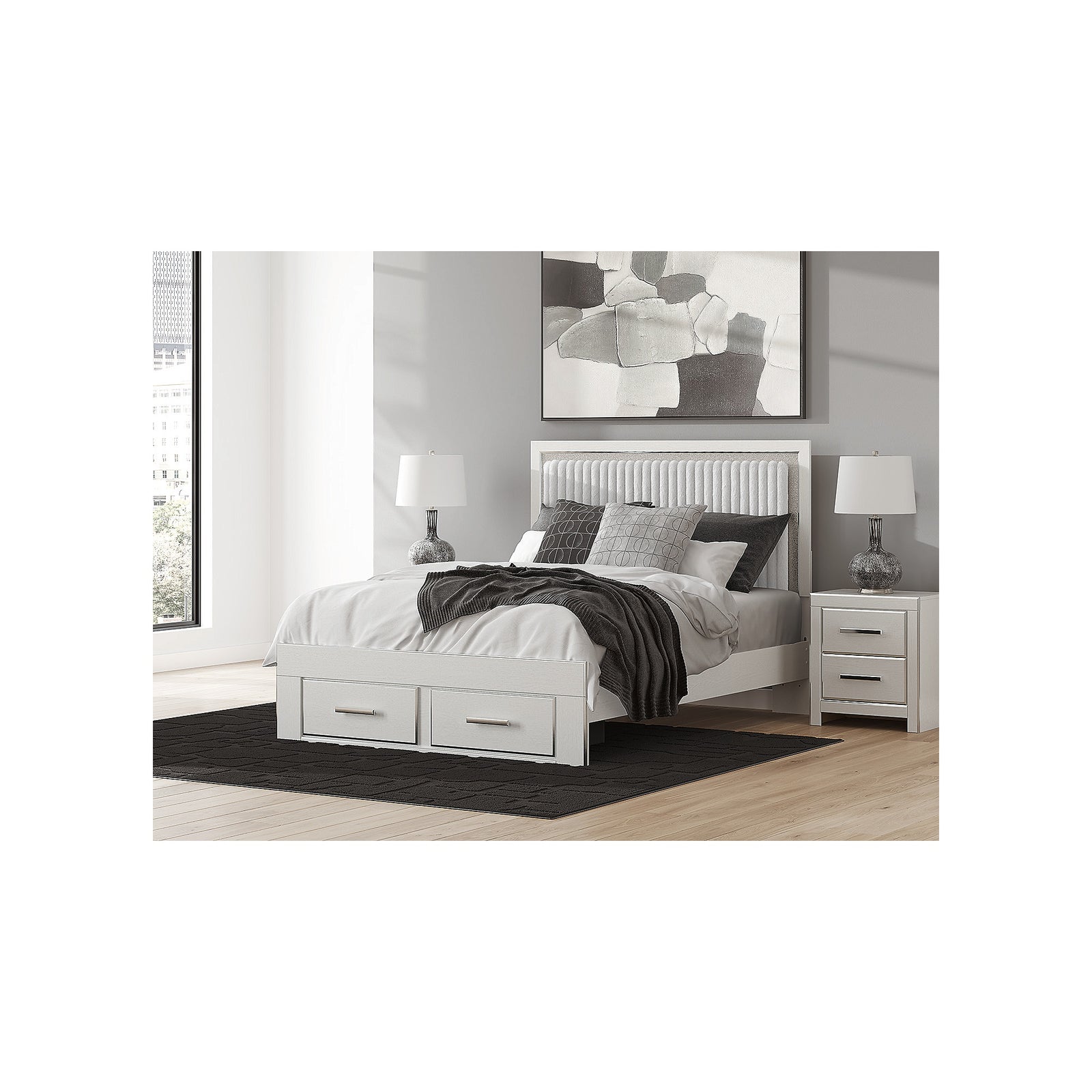 Zuraleus Queen Upholstered Panel Platform Storage Bed (PCB3381-SI) - Image 2