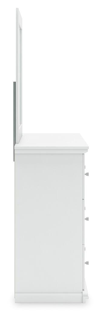 Bostwick Shoals Panel Bed with Mirrored Dresser, Chest and 2 Nightstands - White  (B139-SI) - Image 5