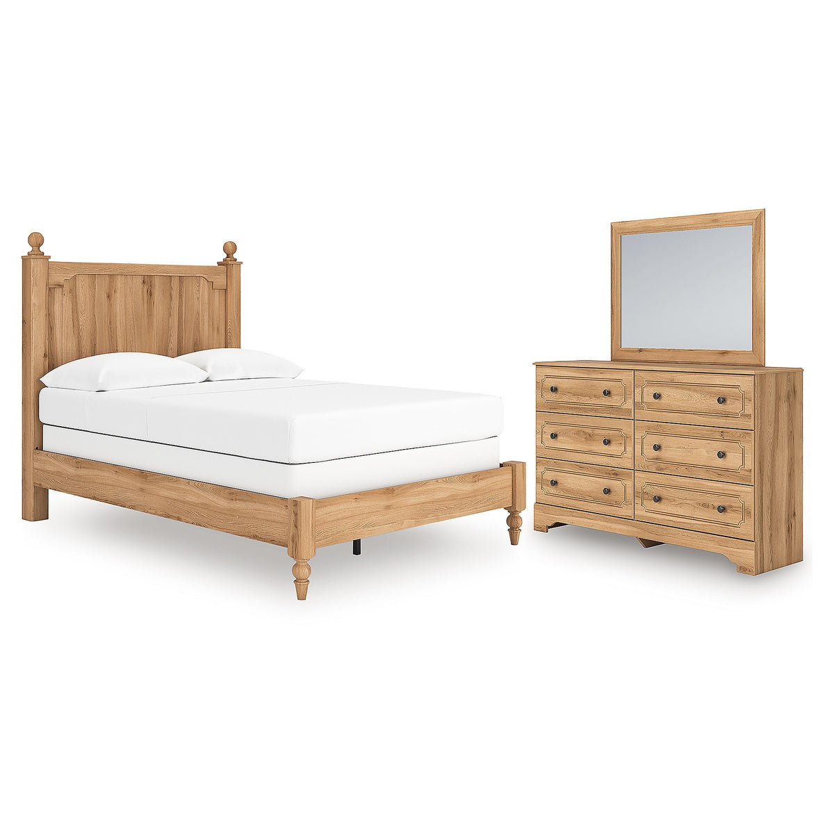 Aleaport Full Panel Bed, Dresser and Mirror (PCB1075-SI)