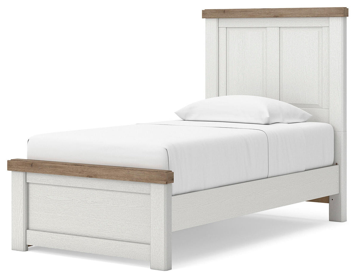 Savonport Twin Panel Bed with Storage (Youth) - White/Brown  (B4615-SI) - Image 3