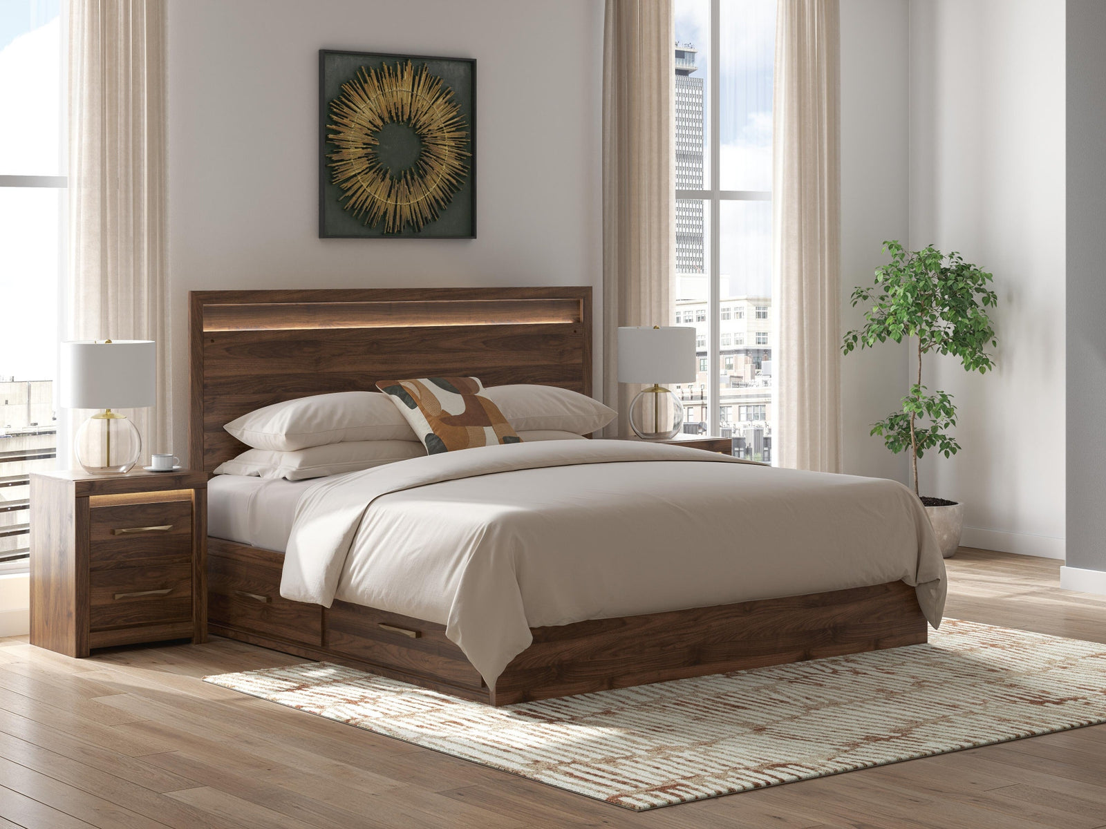 Janfyn King Panel Bed with 2 Sided Storage (PCB1010-SI) - Image 2