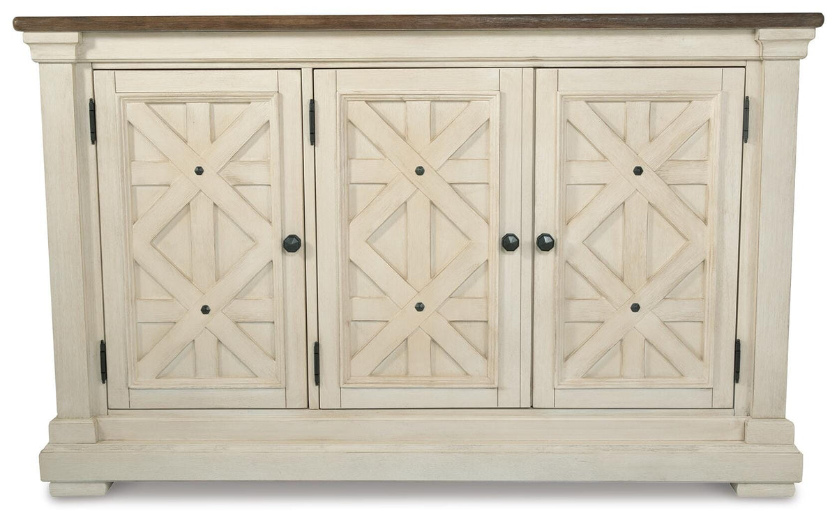 Bolanburg Dining Table, 4 Chairs, Bench, Server and Display Cabinet (D647-SI) - Image 12