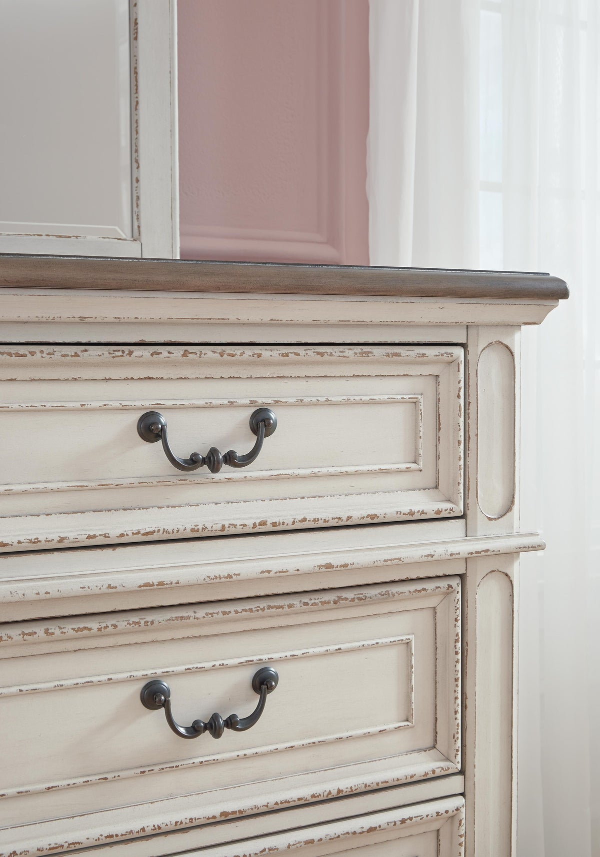 Realyn Upholstered Panel Bed, Dresser, Mirror, Chest and Nightstand - Two-tone  (B743-SI) - Image 19