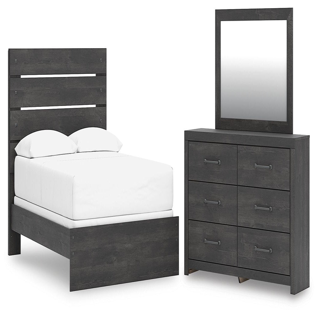 Hollivern Full Panel Bed, Dresser and Mirror (PCB2108-SI)