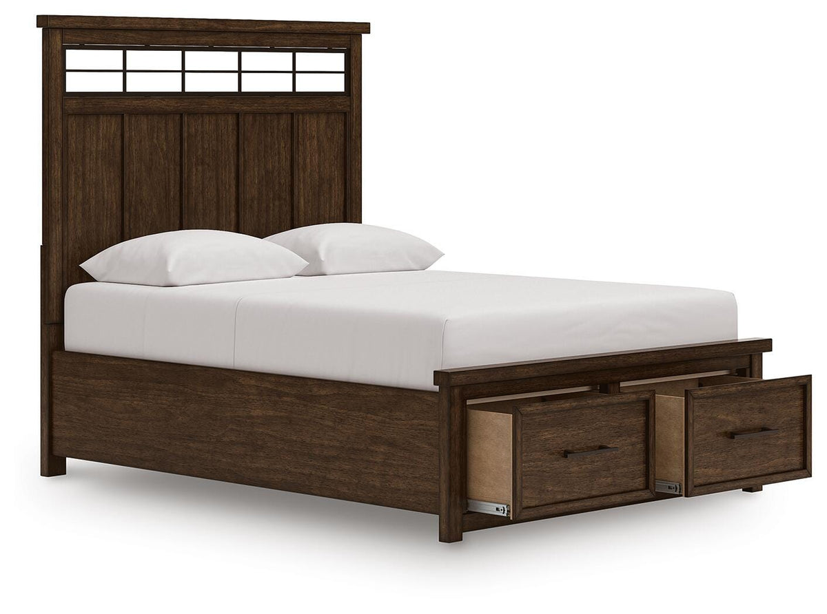 Taffenbrook Panel Storage Bed - Medium Brown  (B849-SI) - Image 3