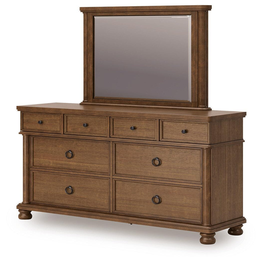 Rowlenstown Queen Poster Bed, Dresser and Mirror (PCB824-SI) - Image 6