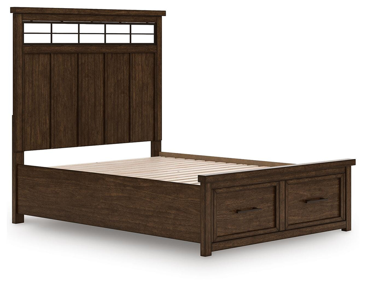 Taffenbrook Panel Storage Bed - Medium Brown  (B849-SI) - Image 4