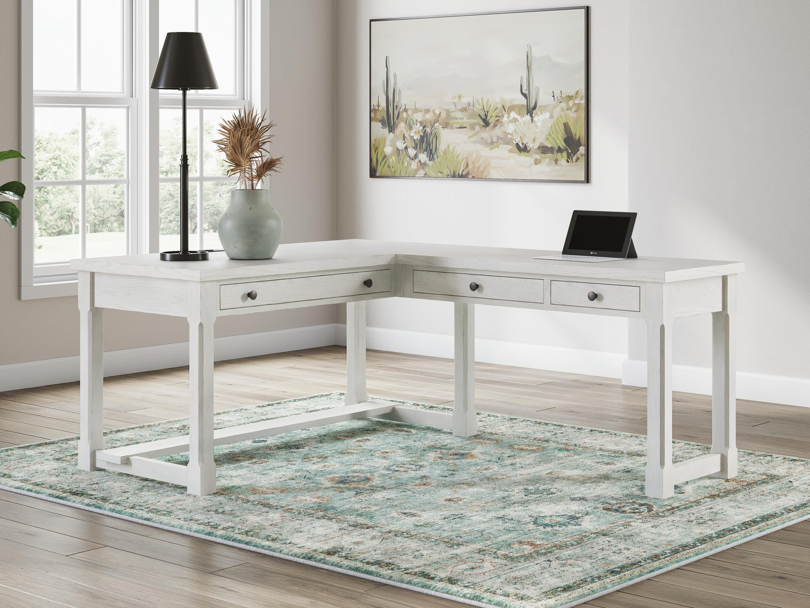 Robbinsdale L-Shaped Home Office Desk (H742-SI) - Image 9