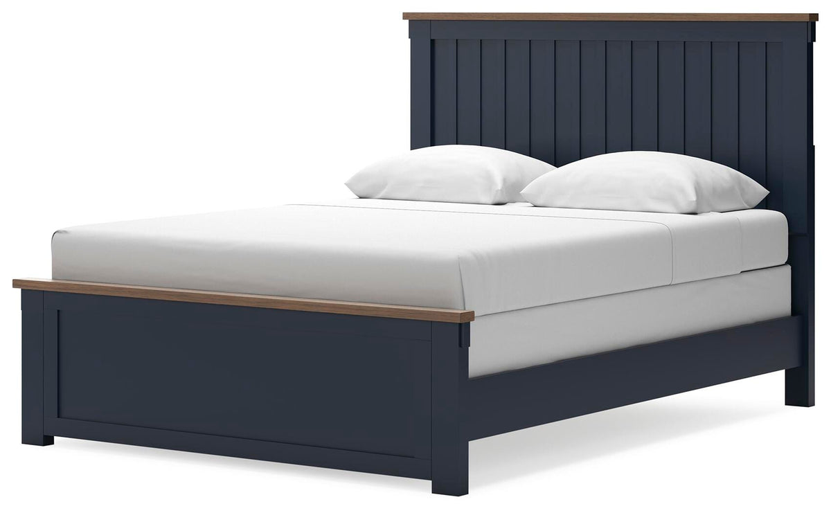 Landocken Panel Bed, Dresser and Mirror - Brown/Blue  (B414-SI) - Image 14
