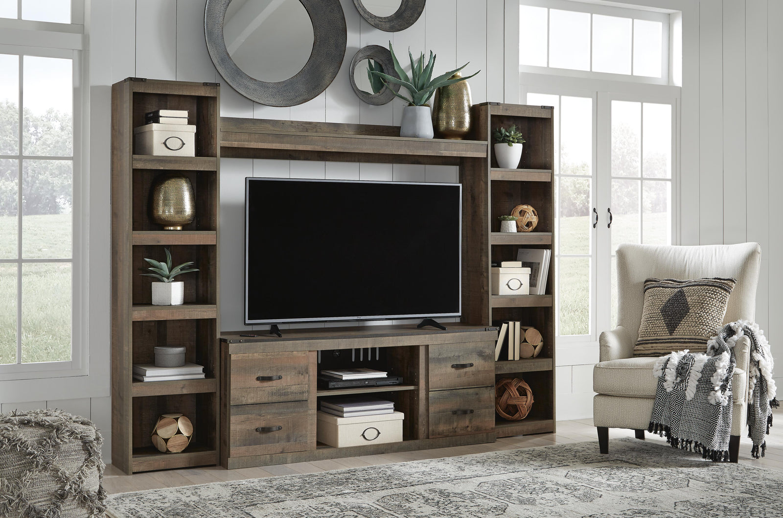 Trinell 4-Piece Entertainment Center (EW0446-SI) - Image 4