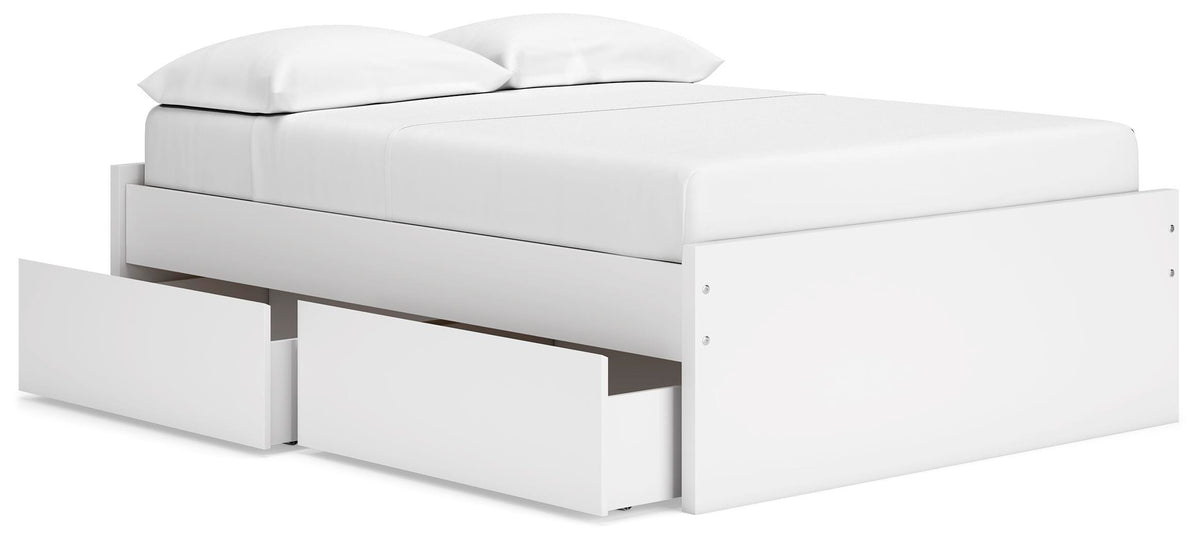 Onita Platform Bed with 1 Side Storage (Youth) - White  (EB9630-SI) - Image 4