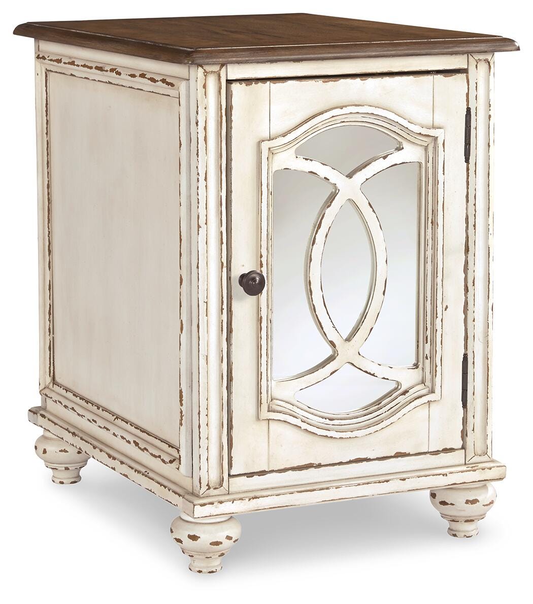 Realyn Chairside End Table - White/Brown  (T743-SI)