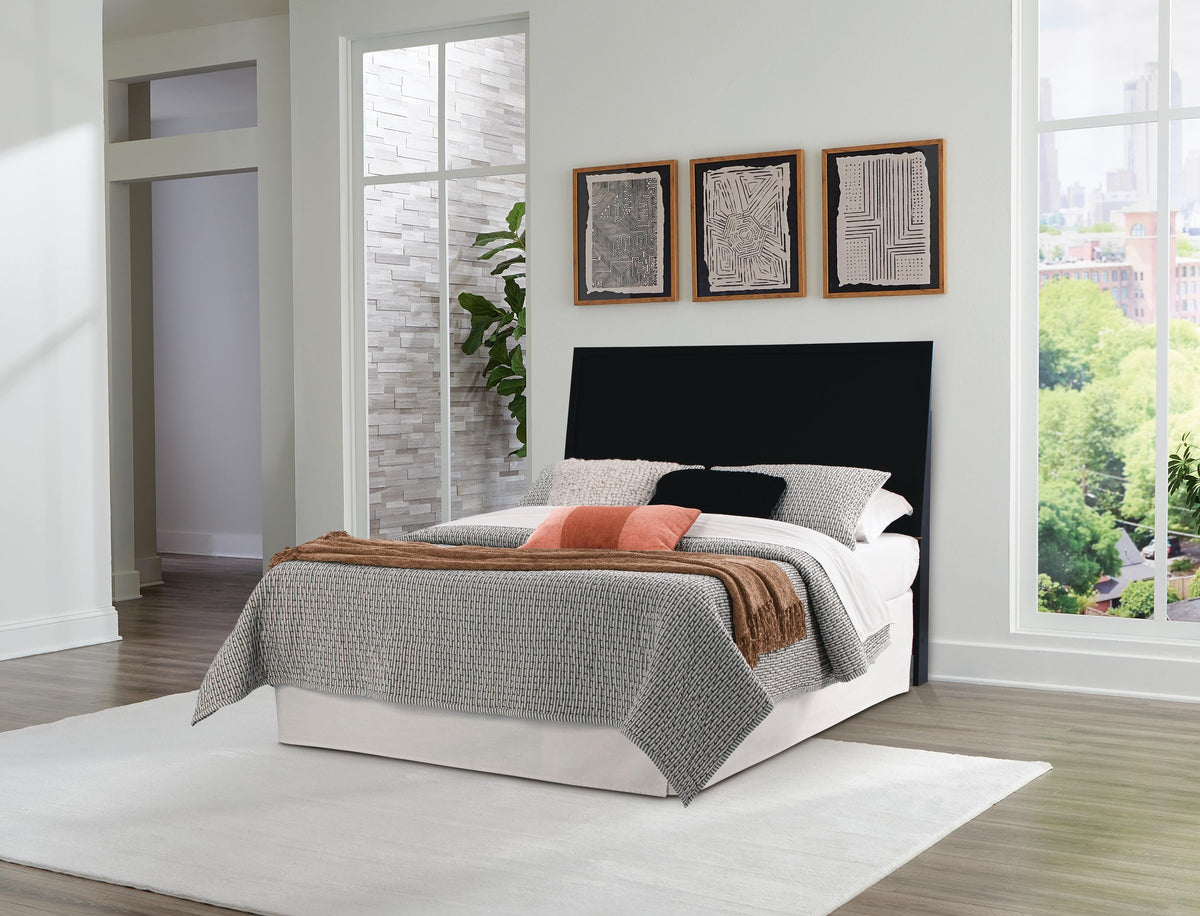 Danziar Panel Headboard - Black  (B1013-SI) - Image 5