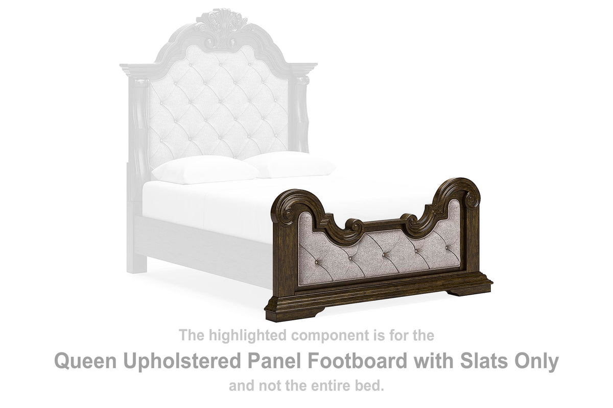 Maylee Upholstered Panel Footboard with Slats - Dark Brown  (B947-SI) - Image 2
