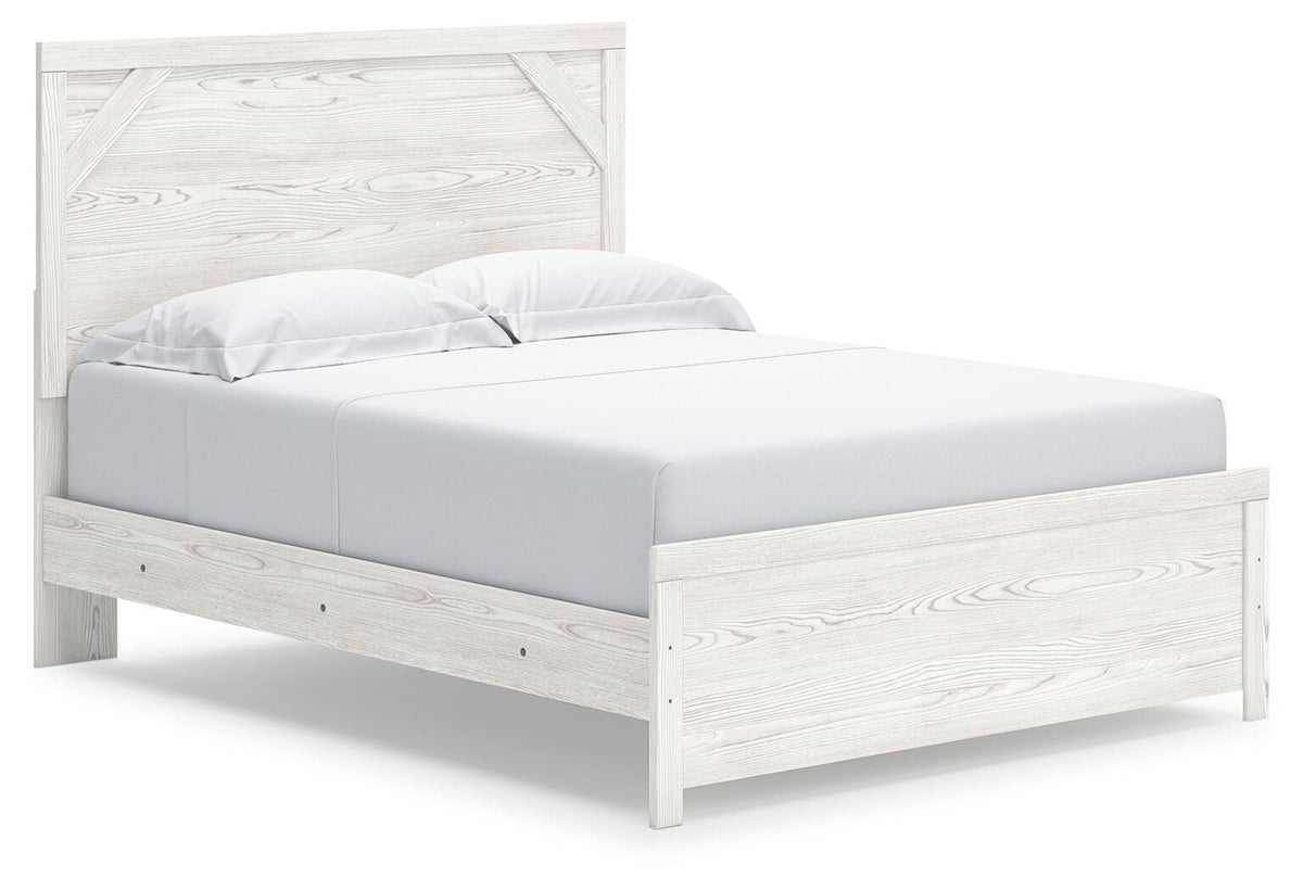 Gerridan Bed with Mirrored Dresser and Nightstand - White/Gray  (B1190-SI) - Image 3