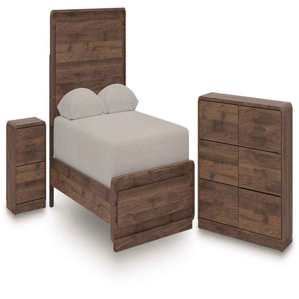 Fortlorn Queen Panel Bed, Dresser and Nightstand (PCB386-SI)
