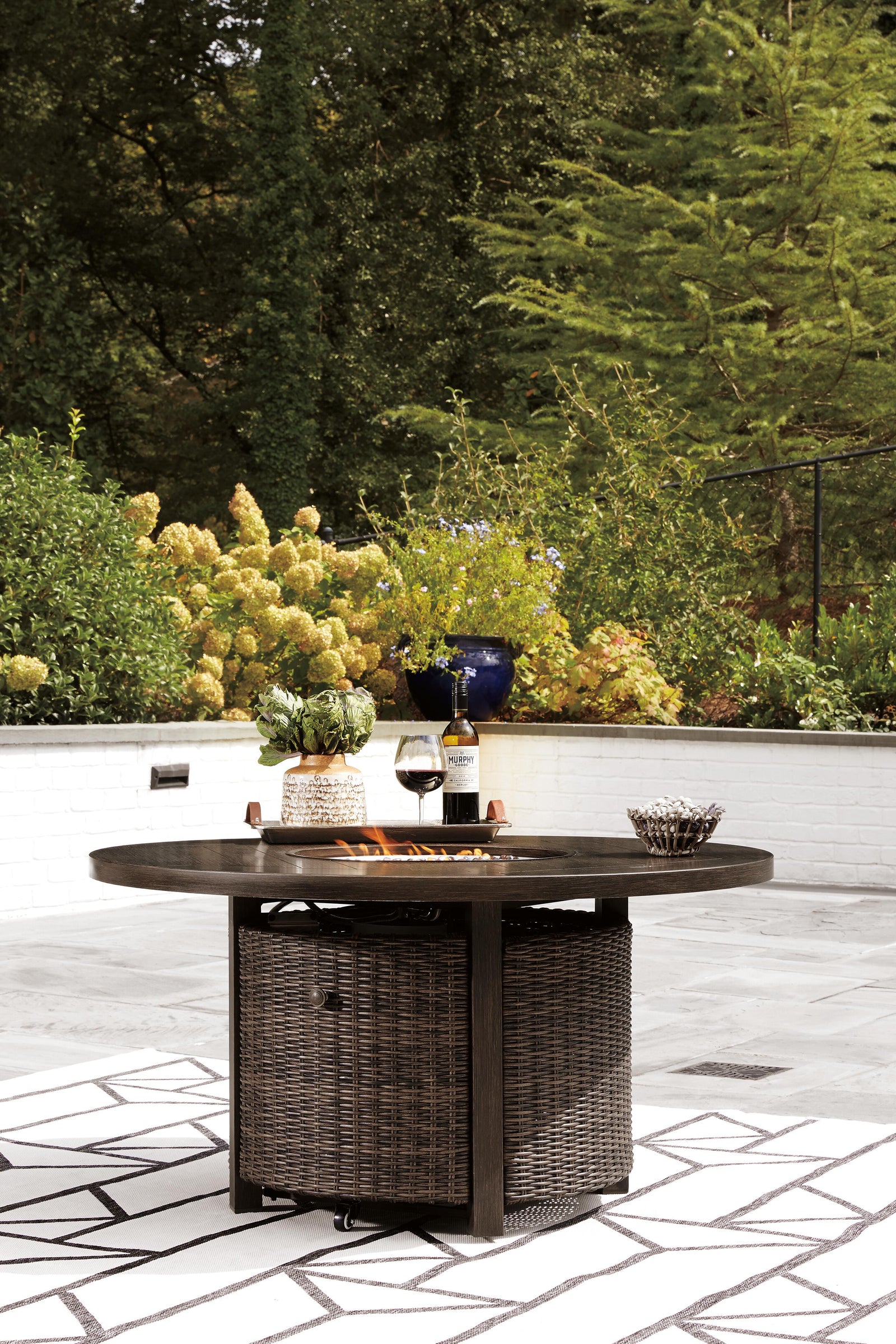 Paradise Trail Outdoor Fire Pit Table with 4 Lounge Chairs (P750-SI) - Image 8