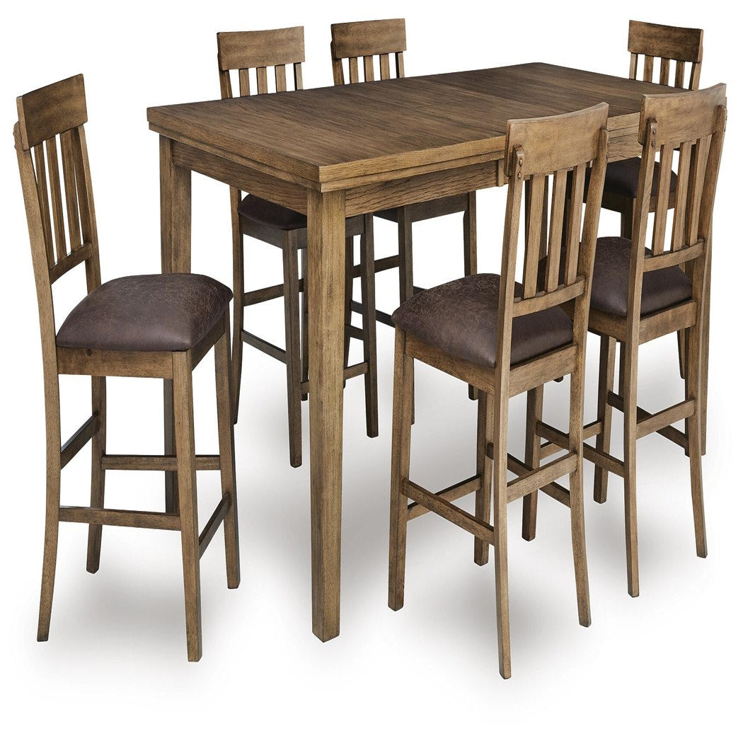 Urbinforte Counter Height Extension Dining Table and 6 Barstools (PCD592-SI)